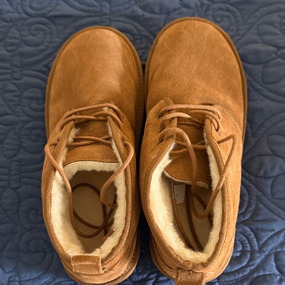 NEW! Alpine Tan Suede Ankle Boots with Fur Lining